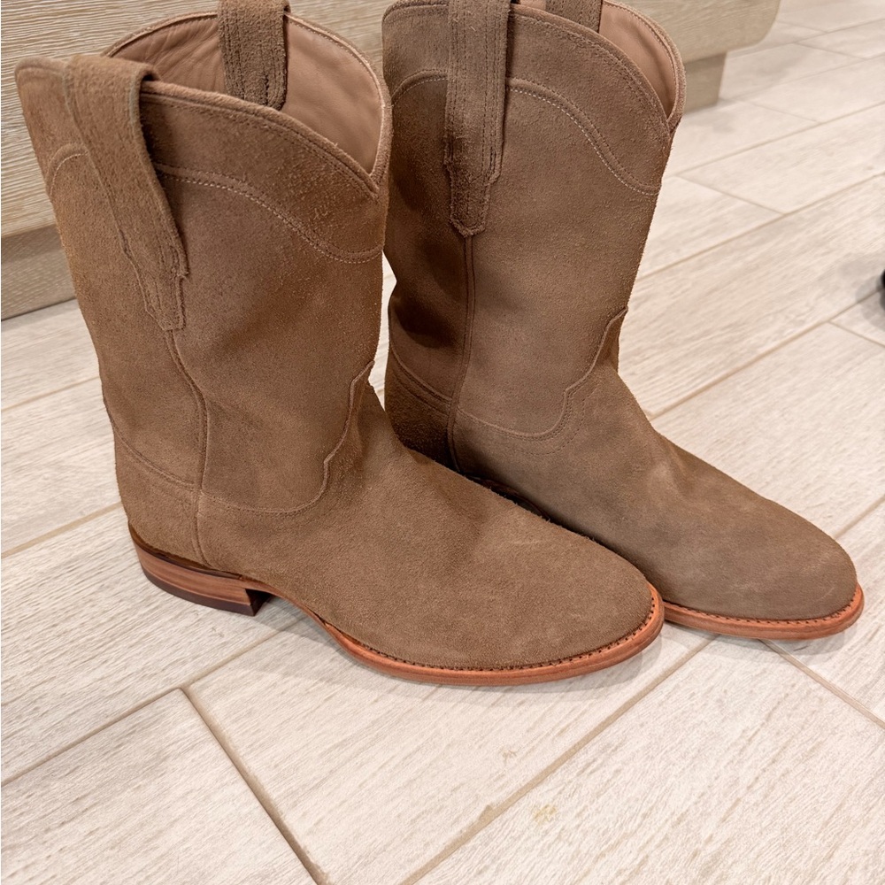 Tecovas Tan Suede Boots